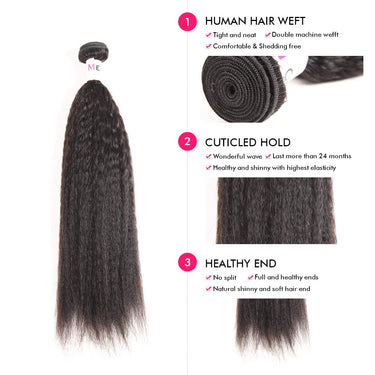 Kinky Straight Hair Bundles 1 Bundles 10-32 Inch 100% Human Hair Extensions