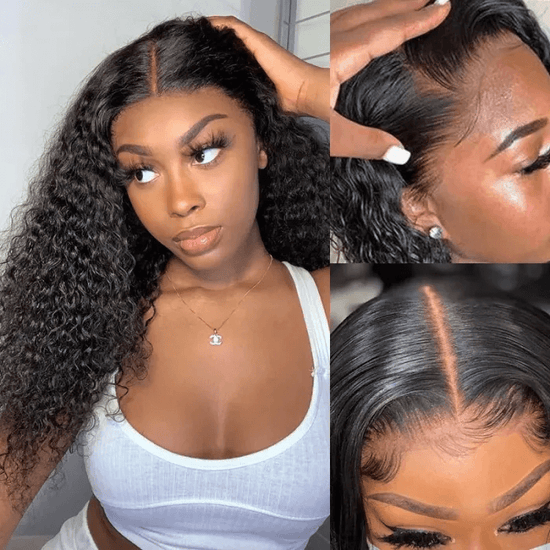 Megalook Upgrade 5x5 Crystal Lace Frontal Curly Wigs Real HD lace Pre Plucked 210% High Density Wigs