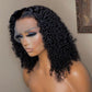 Jerry Curly 13x4 Lace Front Wig Short Bob Frontal Human Hair Wigs Brazilian Remy Pre Plucked 4x4 Closure 180% Density