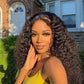Megalook Transparent Curly Wig 13X4 Lace Front Wig 180% Density Human Wig Natural Hairline With Baby Hair