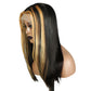 New Highlight Layered Butterfly Haircut 13X4 HD Transparent Lace Front Wigs Straight Human Hair Wigs 180% Density
