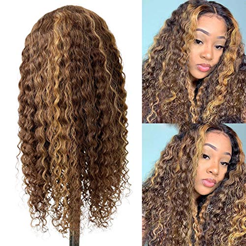 TIKTOK USA ONLY Highlight Piano Color Wig Transparent Lace Closure 4x4 Deep Wave Human Hair Wig