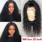 360 Lace Frontal Wigs 100% Remy Water Wave Human Hair Wigs Preplucked With Baby Hair