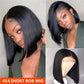 Bob Lace Closure wig 4X4 Middle Part Bob Wigs Natural Black 180% Density Human Hair wigs