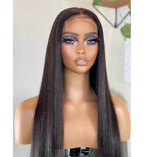 Glueless Human Hair Wigs 5x5 HD Lace Closure Wigs Already Bleached Knots With Baby Hair