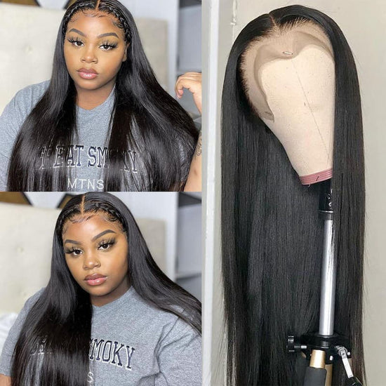 Megalook 20inch T Part Transparent Lace Frontal Wig Long 13x5x2 T Part Wig Preplucked With Baby Hair
