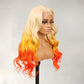 New Arrival Ombre Colored Honey Blonde 613 With Orange Color Wigs 13x4 Transparent Lace Front Human Hair Wigs