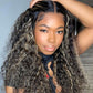 Water Wave 13x4 Transparent Lace Front Wigs Balayage Highlight Hair Pre Plucked Honey Blonde Brown Wigs