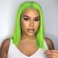 Tiktok Green Color Straight Bob Wig 180% Preplucked Brazilian Straight Lace Front Wigs 4x4 Lace Closure Human Hair Wig For Women