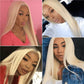 Megalook 4x4 Lace Closure Wigs 613 Blonde Straight Brazilian Human Hair Lace Wigs