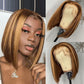 P4/27 Color Straight Hair Wig Mix Color Highlight Bob Wig Short Cut 4x4 Highlight Ombre Brown Honey Blonde Wigs