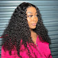 4x4 Transparent Lace Closure Wigs Jerry Curly Natural Hairlines 210% Density Human Hair Wigs