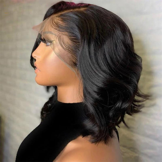 Megalook 13X6 Lace Front Bob Wig For Women Short Human Hair Bob Lace Front Wigs Natural Color 210% Body Wave Bob Wigs