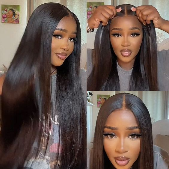 Upgrade Pre Cut 6X5 Lace Glueless Straight HD Lace Wear Go Closure Wig ...