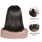 Megalook Bob Wigs With Bangs Natural Color Straight Virgin Human Hair Lace Wigs