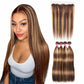 P4/27 Highlight Human Hair 3Bundles With Transaprent Lace Frontal 30 inch Hair Bundles With Frontal Preplucked With Baby Hair
