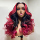 New Arrival Highlight Ginger / Rose Pink Colored Body Wave Lace Front Lace Closure Human Hair Wig
