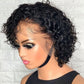 Megalook Side Part Short Pixie Cut Human Hair Wig Lace Front Wig 13x5x2 T Part Water Wave 180% Density - 8 Inch