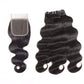 tiktok Super Sale 12A Grade 3 Bundles Body Wave Hair With 5x5 16 inch Free Part Closure