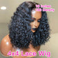 Jerry Curly 13x4 Lace Front Wig Short Bob Frontal Human Hair Wigs Brazilian Remy Pre Plucked 4x4 Closure 180% Density
