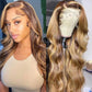 (Super Deal)210% Density Honey Blonde Piano Highlights Hd Transparent Lace Human Hair Wigs Free Part 13x4/5x5 Body Wave Wig