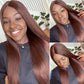 4x4 Transparent Chocolate Lace Closure Wigs Color Chestnut 
