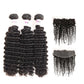 3Bundles Brazilian Deep Wave Hair With 13*4 Ear to Ear Lace Frontal Closure 10A Grade Deal