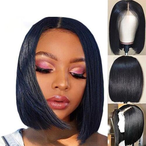 Megalook 4x4 Bob Wigs All Color Straight 100% Virgin Human Hair Lace Wigs