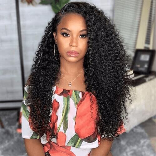 Megalook Kinky Curly 360 Lace Frontal Wig Preplucked Brazilian Curly Lace Wig With Baby Hair