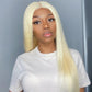 30 inch Honey Blonde 613 Color 5x5 Lace Glueless Lace Closure Wig