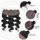 Megalook 10A Grade 3 Bundles Brazilian Body Wave Hair With 13*4 Ear to Ear Lace Frontal Closure