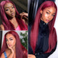 Megalook 13x4 Lace Front Wigs Transparent Lace Closure Wigs 99J Burgundy Human Hair For Black Women