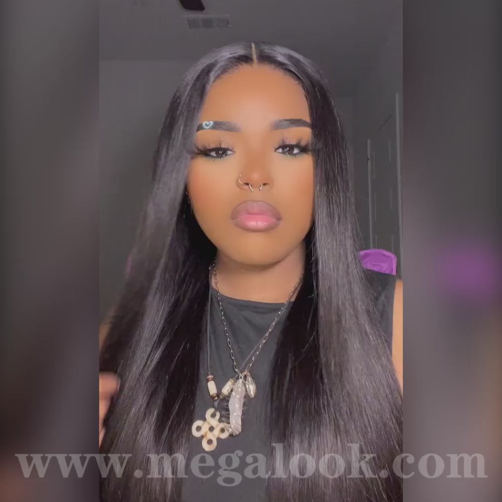 Pre Cut Lace New Launch Wear And Go Glueless Hd Lace Wig 5x5 Straight Ha Megalook Hair