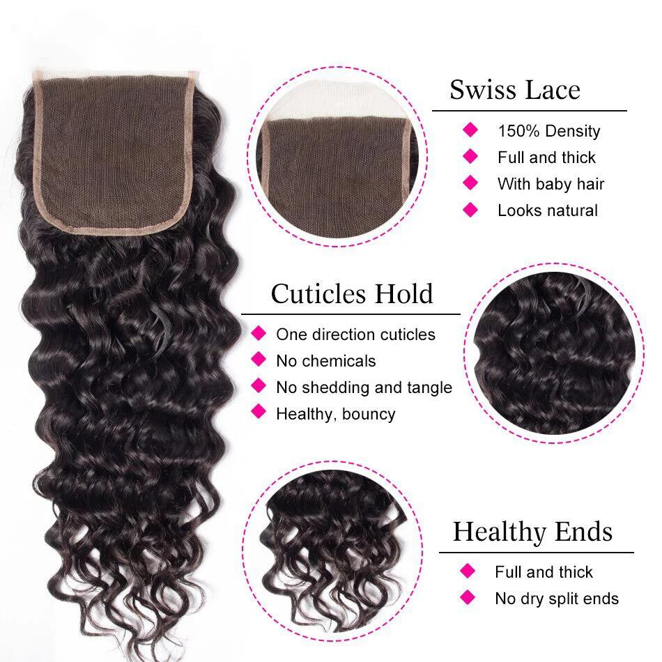 Deep Wave Closure Multi-Size Brazilian Deep Wave HD Lace Front Closures