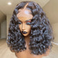 Megalook 14inch 13X6 HD Lace Blunt Cut Bob Loose Curly Closure Wig Skin Melted