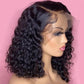 Megalook 14inch 13X6 HD Lace Blunt Cut Bob Loose Curly Closure Wig Skin Melted
