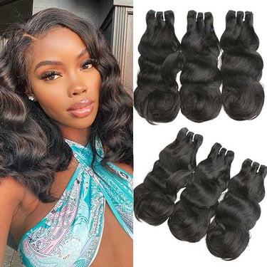 Megalook 100% Unprocessed Super Double Draw Hair 15A Grade Funmi Body Wave Human Hair 3 Bundles Deal