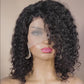 Celebrity Style Side Part Curly Glueless Lace Frontal Wigs For Women Black
