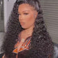 Megalook Transparent Curly Wig 13X4 Lace Front Wig 180% Density Human Wig Natural Hairline With Baby Hair