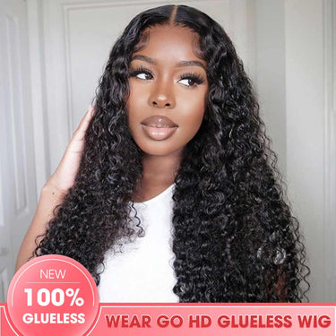 Megalook Pre Cut Lace Real Glueless 5x5 HD Lace Closure Wigs Jerry Curly Style New Dome Cap Beginner Friendly Wig Wear & Go Glueless Wig