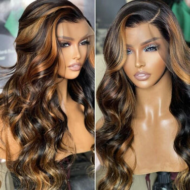 210% Density New Balayage Highlight Honey P1B/30 Colored Wigs 13x4 13x6 Lace Front Wig Transparent Lace Virgin Human Hair Wigs