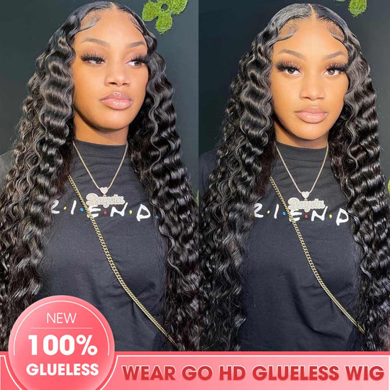 Pre Cut Lace Upgraded 5x5 HD Lace Closure Wigs Real Glueless Loose Deep Wave New Dome Cap Beginner Friendly Wig Wear & Go Glueless Wig