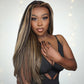 22inch-28inch Upgrade 210% Density Balayage Highlight Hair 13x4 Transparent Lace Front Human Hair Wigs