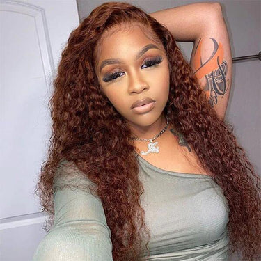 Red ringlet wig on sale
