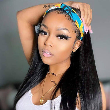 Affordable Headband Wig Non-Lace Straight Human Hair Wig