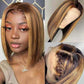 P4/27 Color Straight Hair Wig Mix Color Highlight Bob Wig Short Cut 4x4 Highlight Ombre Brown Honey Blonde Wigs