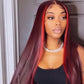 {Facebook Fans Exclusive Service} Highlights 99J Straight / Pink Lace Closure Human Hair Wigs Ombre Burgundy Red Colored HD Transparent 4x4/13x4 Lace Front Wig With Baby Hair