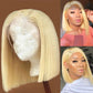 4x4/13x4 Lace Pre Plucked 613 Blonde Bob Lace Frontal Wig High Quality