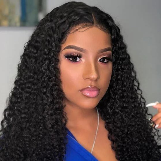 Jerry Curly Lace Closure Wig 4X4 Lace Closure Curly Human Hair Wig