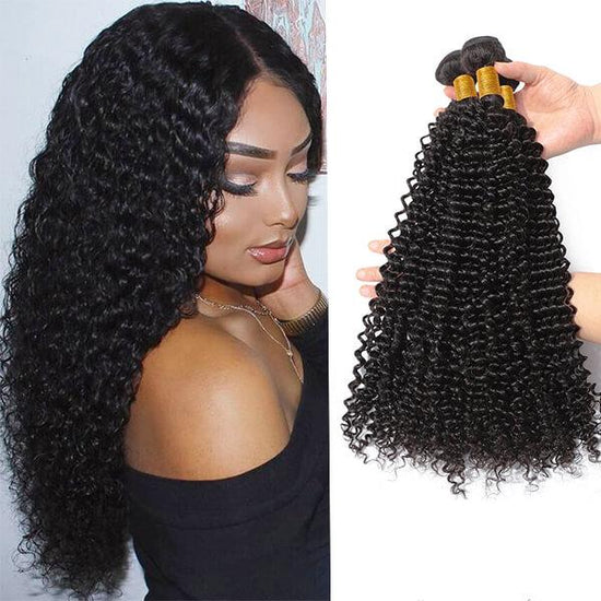 Brazilian Virgin Human Hair Weaves 10A Kinky Curly Human Hair Bundles For Black Women Natural Color